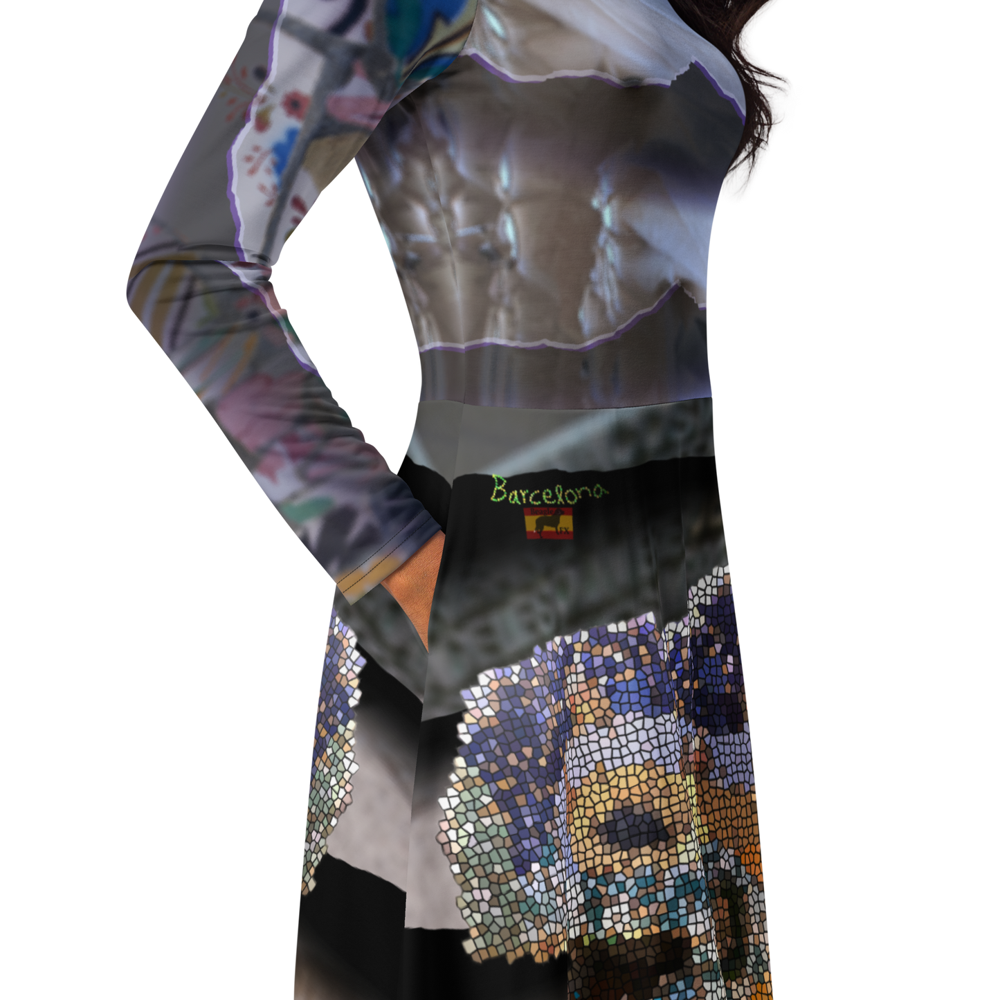 Gaudí Gown Long Sleeve Dress - with Pockets