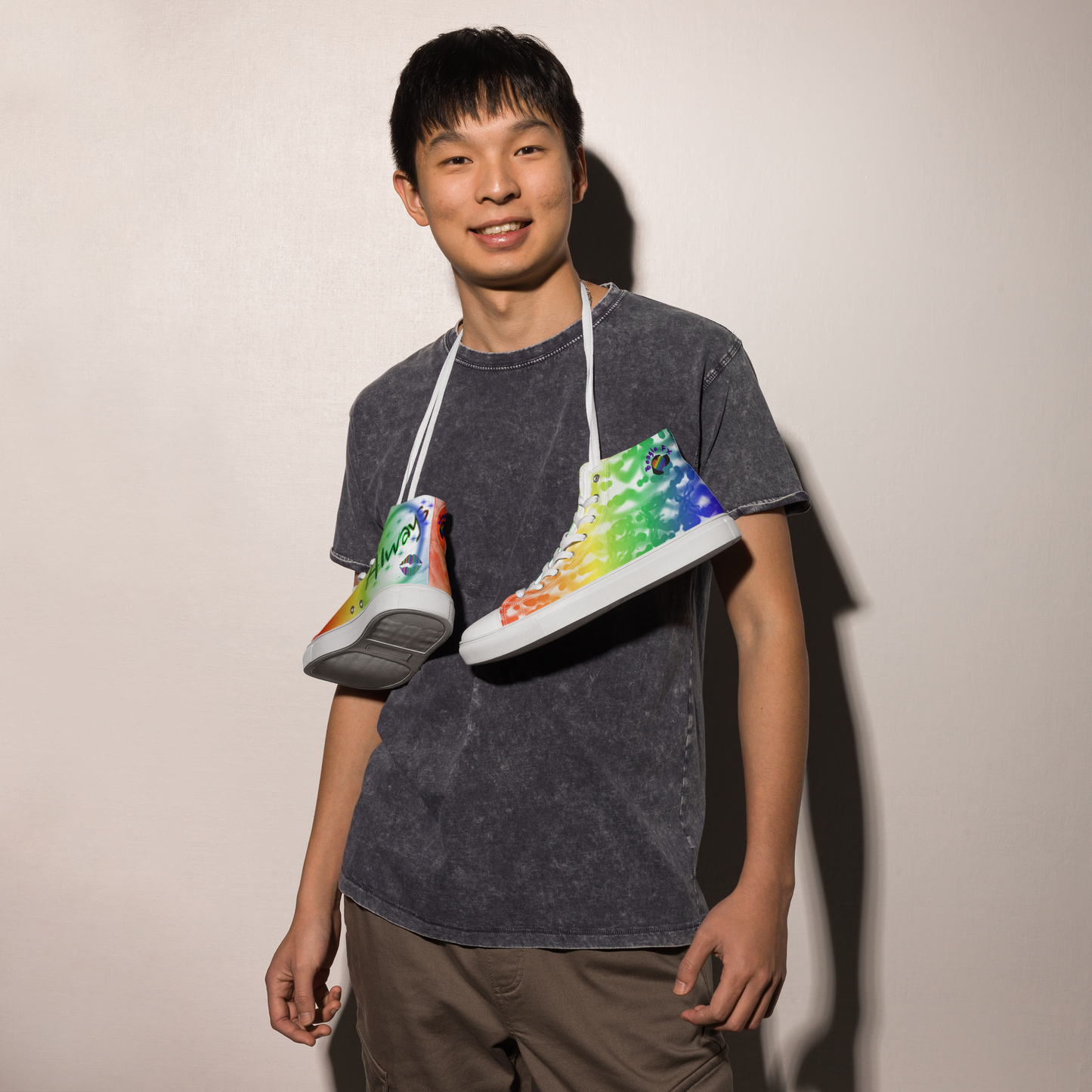 Custom Street Art Rainbow Men’s High Tops