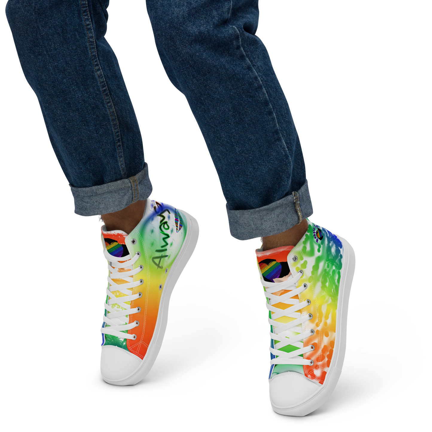 Custom Street Art Rainbow Men’s High Tops