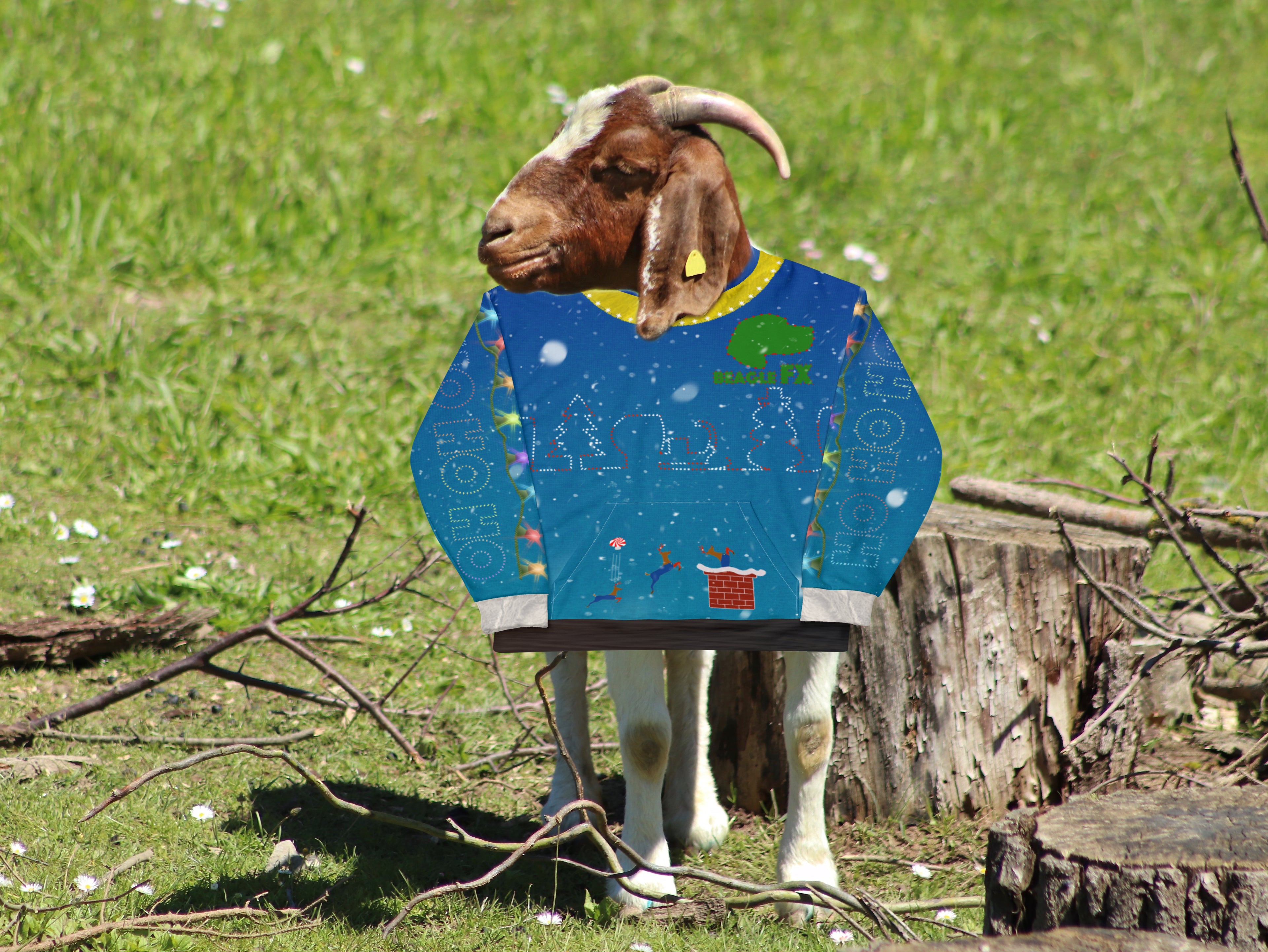 Load video: promotional video for BeagleFX Ugly Sweater Hoodie